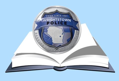 Wrightstown Police logo with open book