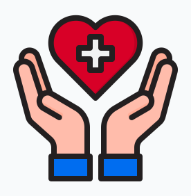 Health Care Logo - Hands with Heart