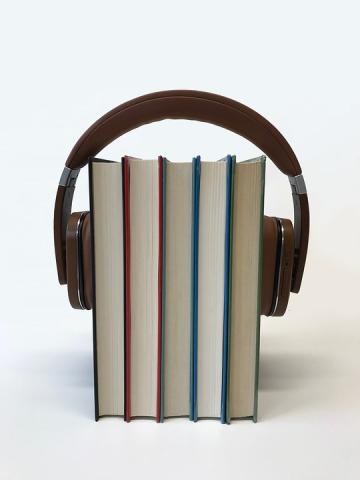 Headphones on Books