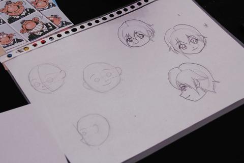 Drawn Manga Faces