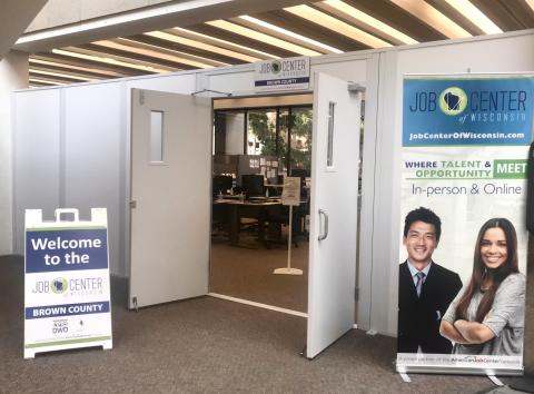 Brown County Job Center entrance inside of Brown County Central Library